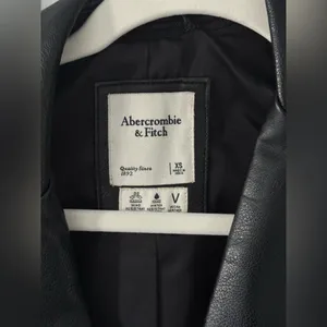Abercrombie & Fitch Classic Black Leather Jacket thumbnail 3