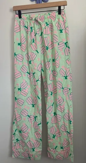 8 Oak Lane Women’s XS/Small Pickleball Pajamas Pink Green Stripe Spring Preppy thumbnail 1