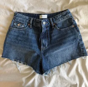 PacSun Dark Blue Raw-Hem Denim Shorts thumbnail 1