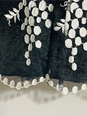 Vintage ABS Allen Swartz Floral Embroidered Chiffon Flare Dress 8 Formal Grunge thumbnail 14