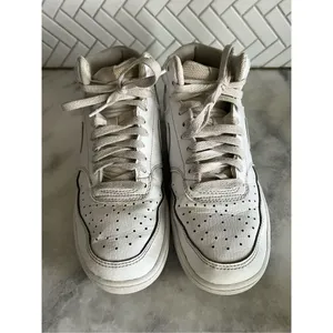 Nike Court Vision Mid Triple White Shoes Sneakers CD5436-100 Women’s Size 9 thumbnail 5