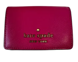Kate Spade Pink Leather Micro Wallet Mini Designer Luxury thumbnail 1