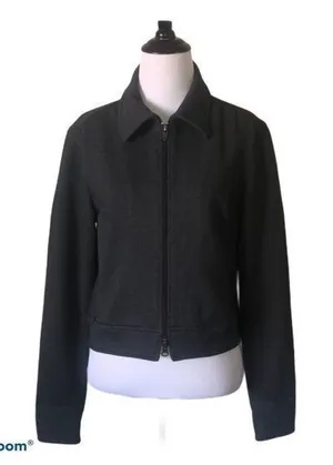 5/$30 🎈Express‎ women’s vintage grey zip up blazer size 5/6 thumbnail 1