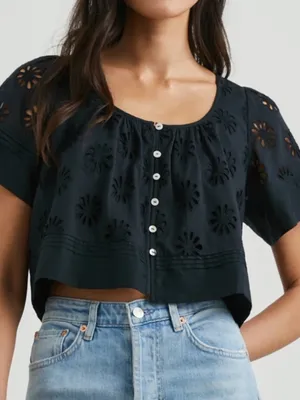 Rails Black  Bambina Button Front Top thumbnail 1