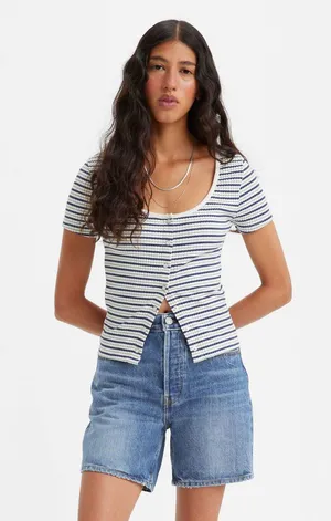 Levi’s short sleeve button down Ribbed Tee Shirt thumbnail 1