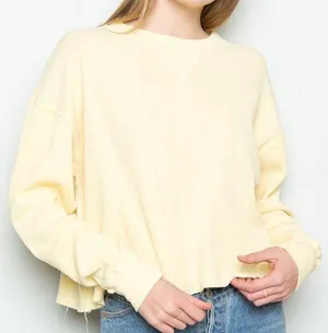 Brandy Melville Yellow Laila Thermal Top thumbnail 1