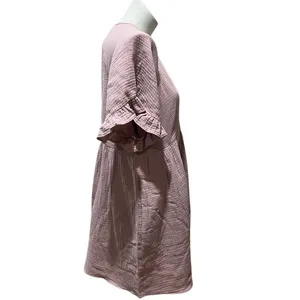 Madewell Women's L Pink Ruffle Sleeve V-Neck Short Minidress thumbnail 5