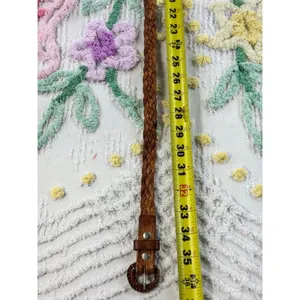 Vintage‎ Braided Leather Belt Cognac Brown Woven Boho Western 36 Inch thumbnail 6