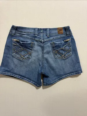 BKE Medium Blue Denim Shorts with Embroidered Back Pockets thumbnail 2