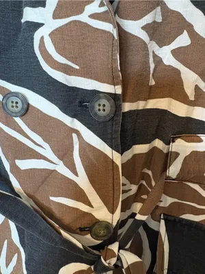 Who What Wear Black Brown Leaf-Print Sleeveless vest and short set thumbnail 6