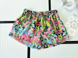 Freebird Floral Elastic Waist Shorts – Bright Summer Print 🌺✨ thumbnail 1
