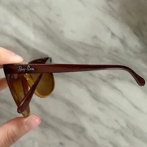 Vintage 80s Ray Ban Brown Polarized Yellow Mirror Lens Round Eye Sunglasses thumbnail 4