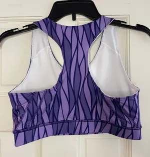 Purple Patterned Sports Bra Size M thumbnail 2