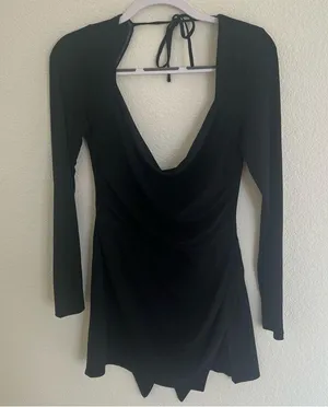 Tiger Mist | Joslin Long Sleeve Mini Dress Slit thumbnail 5