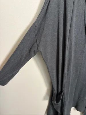 Pact Organic Cotton Open Front Cardigan Cocoon Dolman Pockets Charcoal Gray XS/S thumbnail 4