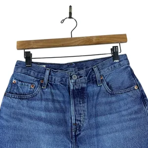 Levi's 501 '90s Medium Wash Denim Cut Off Jean Shorts Retro Distressed Size 25 thumbnail 2