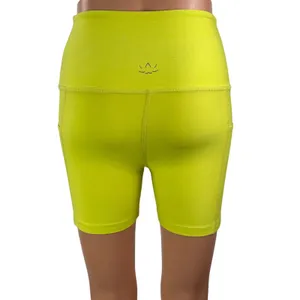 Beyond Yoga Spacedye Keep Pace Womens Yellow Activewear Athletic Bike Shorts S/P thumbnail 3