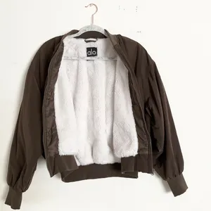 Alo Yoga Faux Fur Urbanite Bomber Espresso/Ivory S thumbnail 4