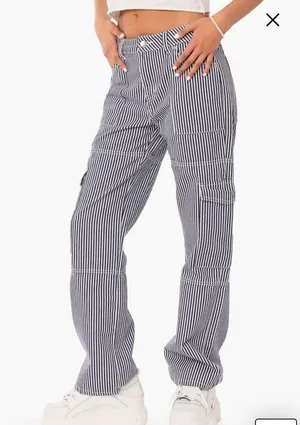 Edikted Stripe Out Cargo Pants thumbnail 2