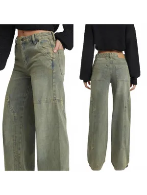 Pacsun Jessie High Waisted Baggy Carpenter Pants Medium Indigo NWT Brooks Sz 25 thumbnail 3