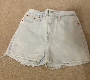 Levi's High Rise Bleach Wash Jean Shorts thumbnail 1