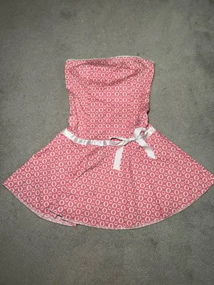 NWT Vintage 90s/Y2K Deadstock Strapless Pink and White Dress Size Medium thumbnail 1
