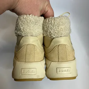Sorel ONA 503 mid cozy sneaker boots tan neutral‎ lace up women's size 8 trendy thumbnail 7