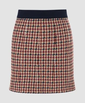 Cider Red and Black Houndstooth Mini Skirt‎ thumbnail 1