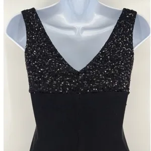 B.Darlin Sequin Tiered Cocktail Dress Sz 3/4 Y2K Glam HOCO Party Holiday Black thumbnail 9