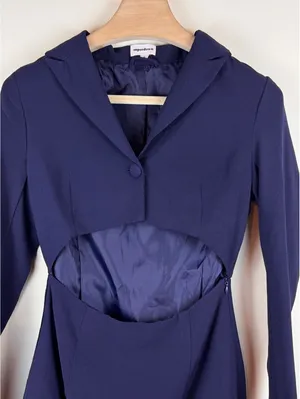Superdown Kendra Cut Out Blazer Mini Dress Navy Blue Long Sleeve Size S Revolve thumbnail 5