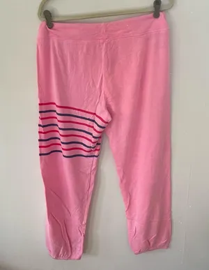 New SUNDRY Women's Stripes Sweatpants in Pigment Dyed Pink Neon size 3/L thumbnail 8