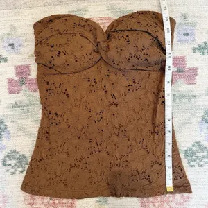 Vintage XOXO Y2K Twist Knot All Lace‎ Tube Top Medium Chocolate Brown 90s Indie thumbnail 5