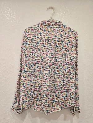 Anthropologie Maeve long-sleeve button-down Butterfly Print blouse US4 thumbnail 4