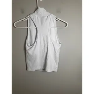 Yogalicious Heavenly Rib Ava Mock‎ Neck Tank White Sleeveless Racerback Small thumbnail 4