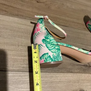 Comfortview The Orly Sandal block‎ heel floral Green Leaf pink size 10 thumbnail 9