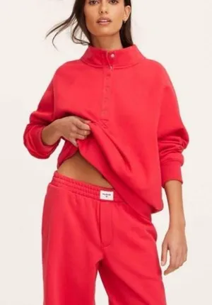 Parke red mockneck sweatshirt thumbnail 1
