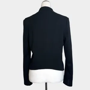 Helmut Lang Womens Asymmetrical Shawl Neck Zip Moto Jacket Size L Black Grunge thumbnail 4