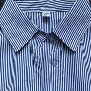 Women’s Stylish Striped Shirt Blue White Casual Button-Up size XS‎ NWOT thumbnail 7