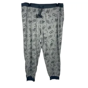 Harry Potter Wizarding World Pajama Set XXL Gray All Over Print Long Sleeve Pant thumbnail 2