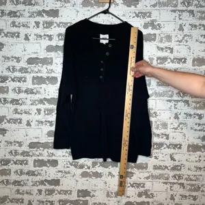 Aerie | women black knitted Henley sweater thumbnail 7