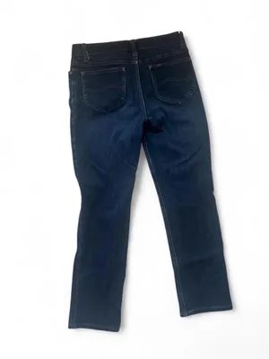 Lee slim fit straight leg mid rise dark wash jeans thumbnail 4