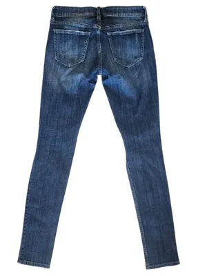 Distressed Mid-Blue Women's Skinny Jeans thumbnail 2