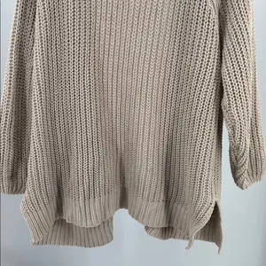 POL Beige Knit Women's Cardigan knit oversized open front M neutral casual thumbnail 4