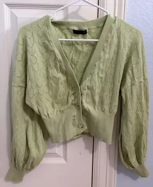 SHEIN Light Green Button Down Cardigan thumbnail 1