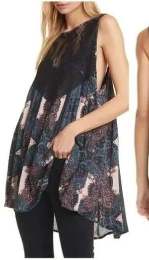 Free‎ People Count Me In Trapeze Mini Tunic Dress M thumbnail 1