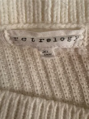 Retrology Cream Ribbed Jeweled Snowflake Crew Neck Long Sleeve Knit Sweater XL thumbnail 4