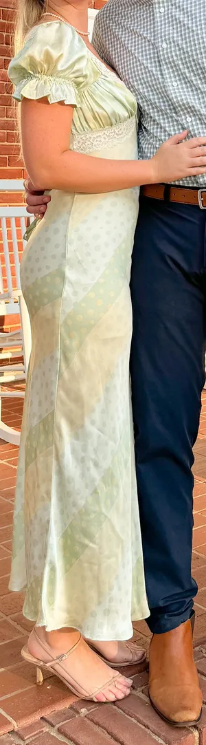 Silk Midi Dress Green thumbnail 4