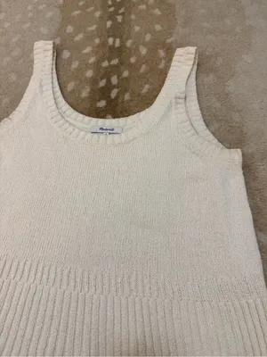 Madewell Knit Sweater Tank Top Ivory Cream Size L Style MN2957 thumbnail 6
