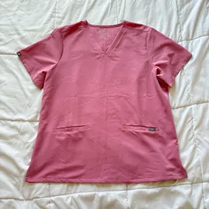FIGS Casma Scrub Top Pink V-Neck Short Sleeve Technical Collection XL Medical thumbnail 1