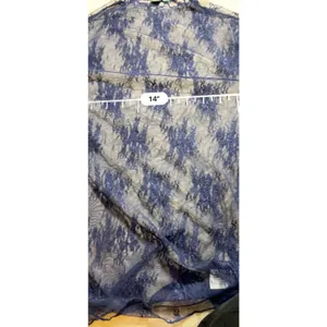 Wild Fable Long Sleeve Mock Turtleneck Lace Shirt Blue Women's XXS thumbnail 5